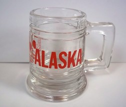 Souvenir shot glass mug Alaska red on clear - $7.13