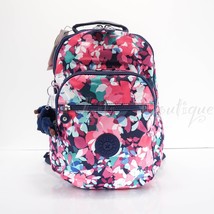 NWT Kipling KI0894 Seoul Go Small Tablet Backpack Polyester Electric Blossom 109 - £63.82 GBP
