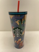 Starbucks Summer 2022 Forest Dream Aqua Terra Floral 24oz Tumbler Cold C... - $19.75