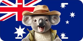 Koala Bear Australia Flag Hat Smiling Aluminum Metal License Plate 149 - £10.19 GBP+