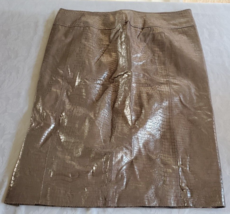 NWT Newport News Gold Leather Snake Skin Design Skirt Size 14 - $24.74