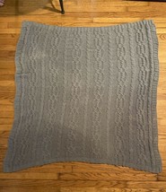 50 x 60 Grey Cable Knit Blanket Throw - £9.74 GBP