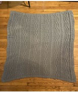 50 x 60 Grey Cable Knit Blanket Throw - £9.58 GBP