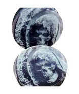 Handmade Grim Reaper Design Epoxy Resin Ear Plugs, Black and White, 2 In... - $403.60 MXN