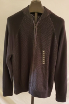 NWT Apt 9 Black  Cotton Blend Knit Cardigan Bomber Sweater  Men Size XXL - $29.69