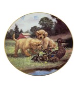 Hamilton Collection Golden Retriever Collector Plate “Follow the Leader”... - $407.92 MXN