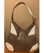 Vintage L.Credi L Credi Leather Purse Bag Tote Brown And White - $24.99