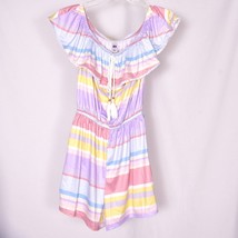 It&#39;s Off the Shoulder Romper Size Small Rainbow Stripe - $339.75 MXN