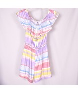 It&#39;s Off the Shoulder Romper Size Small Rainbow Stripe - $24.54 CAD