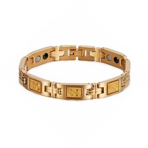 Vinterly Lucky Magnetic Bracelet Men Wrist Band Gold Foil Guanyin Bodhisattva Bu - £18.39 GBP