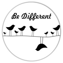 Be Different : Gift Coaster String Silhouette Cute Bird on Wire Lover Inspiratio - £3.92 GBP