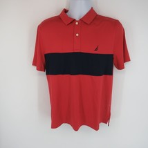Nautica Men&#39;s Red Polo Shirt With Blue Stripe Small NWT $69.50 - $16.15
