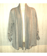 Spense Knits Cardigan Sweater Women&#39;s Size L Gray Subtle Wrinkled Look T... - £17.12 GBP