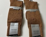 Perry Ellis Portfolio Men&#39;s 2pk Solid Merino Luxe Crew Socks Tan Heather... - £12.82 GBP