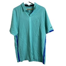 Nike Golf Tour Performance Mens  Aqua Teal Active Dri-Fit Polo Size Large S/S - £8.14 GBP