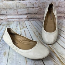 Lucky Brand EMMIE Womens Size 8 Tan Nude Leather Ballet Flats Slip on Shoes - £22.53 GBP