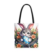 Tote Bag, Easter, Cute Cat with Bunny Ears, Personalised/Non-Personalised Tote b - £22.37 GBP+