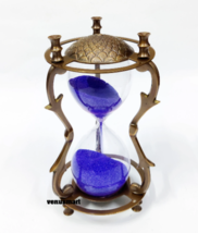 7&quot; vintage brass nautical hourglass antique decorative sand timer gift i... - $59.84