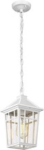 Outdoor Pendant Light Fixture Vintage Hanging Lantern Industrial White Metal New - £62.92 GBP