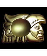 Aztec Maya Inca sculpture ashtray in gold finish - $27.15 CAD