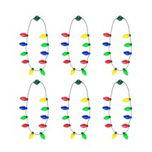 Festive Voice  Be Jolly  Flashing Christmas Jumbo Light Up Necklace Lot of 6 - £21.81 GBP