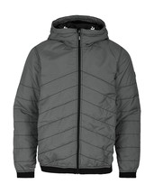 Bench Ahlo Black Charcoal Grey Quilted Lightweight Winter Jacket Hood BM... - $59.25