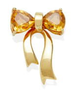 Tiffany &amp; Co. 18k Gold and 2.75ct Citrine Bow Brooch 11/16" x 1" 4.7 grams - $4,038.02