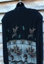 LS Collections By Suau Soft Wear Open Front Cardigan Metallic Gold Floral XL - £26.90 GBP