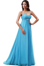 Kivary Women&#39;s Long Empire Crystals Prom Evening Dresses Sky Blue US 8 - £79.14 GBP