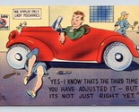 Auto Comic Keeps Going Back For Repair Lady Mechanics UNP Linen Postcard N5 - $2.92