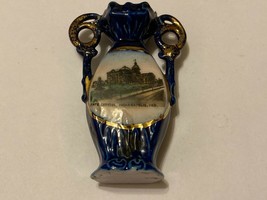 Antique Small Souvenir China Vase State Capitol Building Indianapolis IN... - $19.75