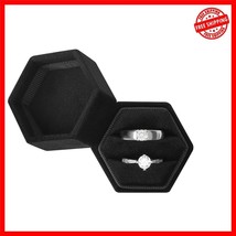Elegant Hexagon Velvet Ring Box - Vintage Double Ring Display Holder in ... - $458.70 MXN