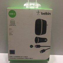 NEW Belkin USB-C Charger Kit (Car &amp; Home Wall Charger with Cable) - $27.85