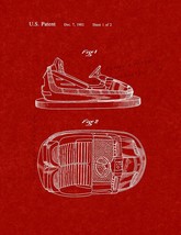 Bumper Car Patent Print - Burgundy Red - £6.35 GBP+