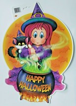 1990&#39;s Beistle Children&#39;s Witch Die Cut Halloween Wall Hanging Decoration - £13.53 GBP