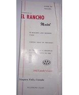 Vintage El Rancho Motel Guide &amp; Map To Niagra Canada Brochure - €1,70 EUR