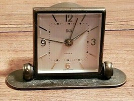 Vintage Elgin Brass Mantle Luminesce Alarm Clock Made In Germany - £23.31 GBP