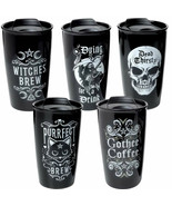 Alchemy Gothic Ceramic Travel Coffee Mug Witches Purrfect Brew Gothee Ca... - $19.95