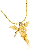 JEWELRY Medium Guardian Angel Pendant Necklace 24K - £143.48 GBP