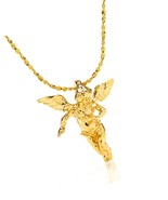 JEWELRY Medium Guardian Angel Pendant Necklace 24K - £142.99 GBP