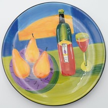 VTG 2004 Mary Naylor Designs Handpainted Wall Decor Round Art Plate Wine... - $22.28