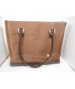 Diane von Fürstenberg XL Work Tote Brown Canvas Suede Diaper Baby Should... - $45.47