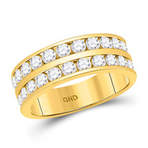 14kt Yellow Gold Mens Round Diamond Double Row Wedding Band Ring 2.00 Cttw - £2,317.33 GBP