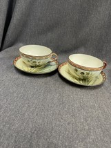 Set Of 2 - ANTIQUE NIPPON HAND PAINTED PORCELAIN Jonquil FLOWER CUP AND ... - $14.03