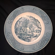 Currier &amp; Ives, Blue, 10.5&quot; Dinner Plate &quot;The Old Grist Mill&quot; Royal USA ... - $6.86 CAD