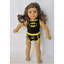 Doll Clothes Bat Superhero Pajamas Set Tank Underwear fits American Girl &amp; 18&quot; - £10.29 GBP