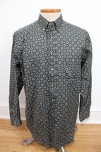 Vtg Club Room L Green Paisley Patterned Long Sleeve Button Front Shirt - £18.89 GBP