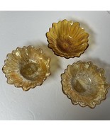 VTG  (3) Indiana Iridescent Carnival Glass Sunflower Marigold Amber 7&quot;x ... - $37.20 CAD