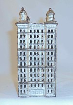 Old Silver Colored Cast Iron Still Penny Bank Skyscraper 5 1/2&quot; by A.C. Williams - £88.64 GBP