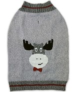 Walmart Brand Dog Sweater Moose MEDIUM Gray with Bow Tie New - £8.44 GBP